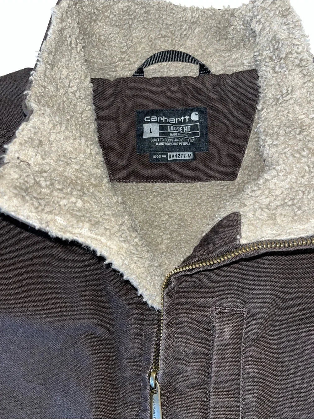 Carhartt Men’s Sherpa Lined Mock Neck Vest Dark Brown Size L - Picture 3 of 12